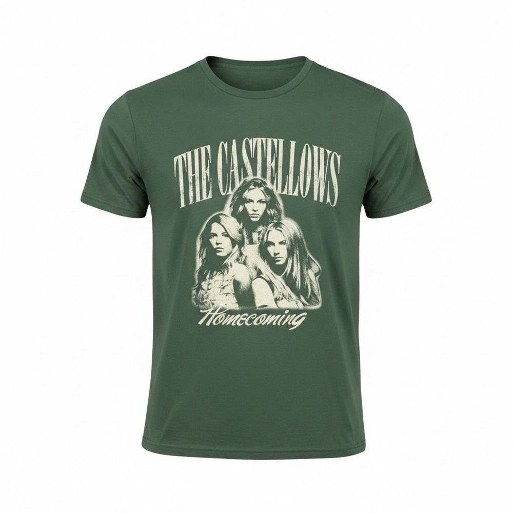 The Castellows Homecoming Graphic T-Shirt Green Country Music Band Tee L